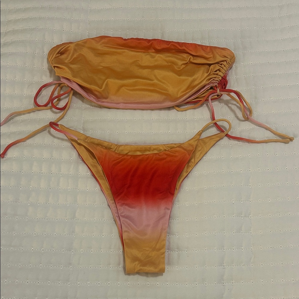 Revolve Superdown Silky Bandeaux Bikini
